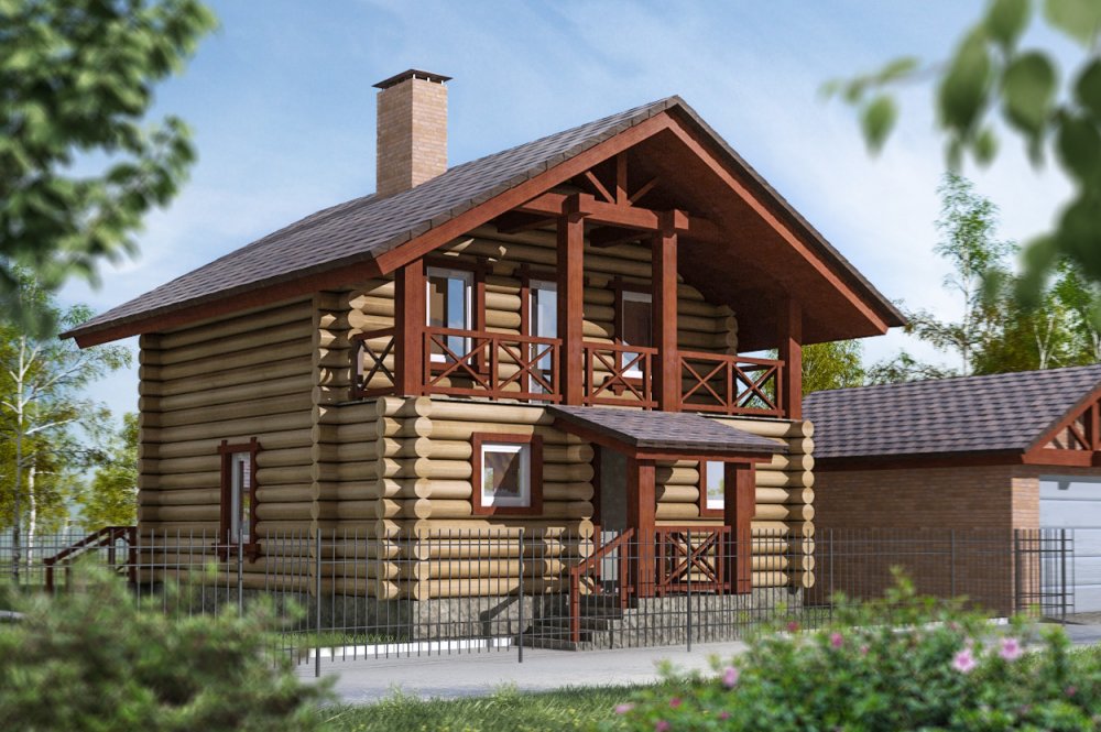 Проект дома из оцилиндрованного бревна «Телемах»