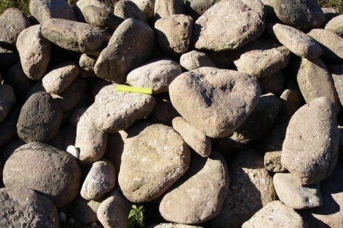  Конгломераты фр. 300-1000 мм.  купить в Ростове кварц мрамор диабаз коричневый, серый зеленоватый речной валун крупный 6500 руб/т   фото 