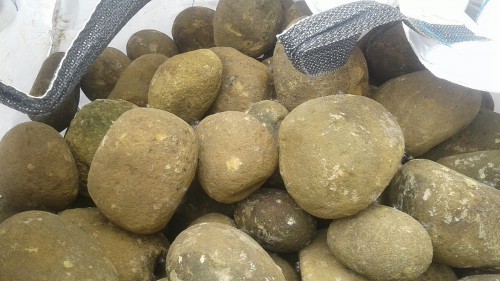  Песчаник ядра, фр. 100-300 мм  купить в Ростове песчаник бежевый серый рыжий речная галька 5 000 руб/т   фото 