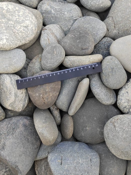  Галька речная плоская (серо-белая) фр. 70-120 мм. купить  в Ростове  галька галечник речной серый, белый окатанная плоская  природная галька 7000 руб/т   фото 