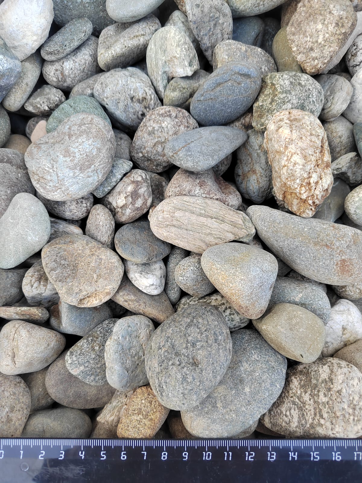  Галька речная окат (серая) фр.40-60 мм купить   в Ростове галька речная серый бежевый рыжий коричневый округлый речной камень 4000 руб/т   фото 